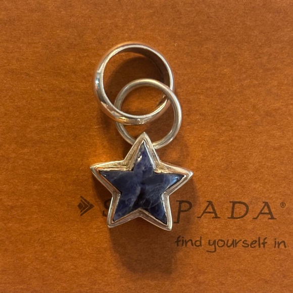 Silpada Blue Sodalite Star Sterling Silver Pendant / Charm S1268 - Picture 1 of 10